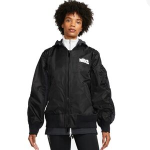 Nike Women's Black Layered Bomber Jacket